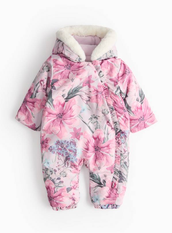 Pink Digital Floral Heavy Snowsuit 9-12 months